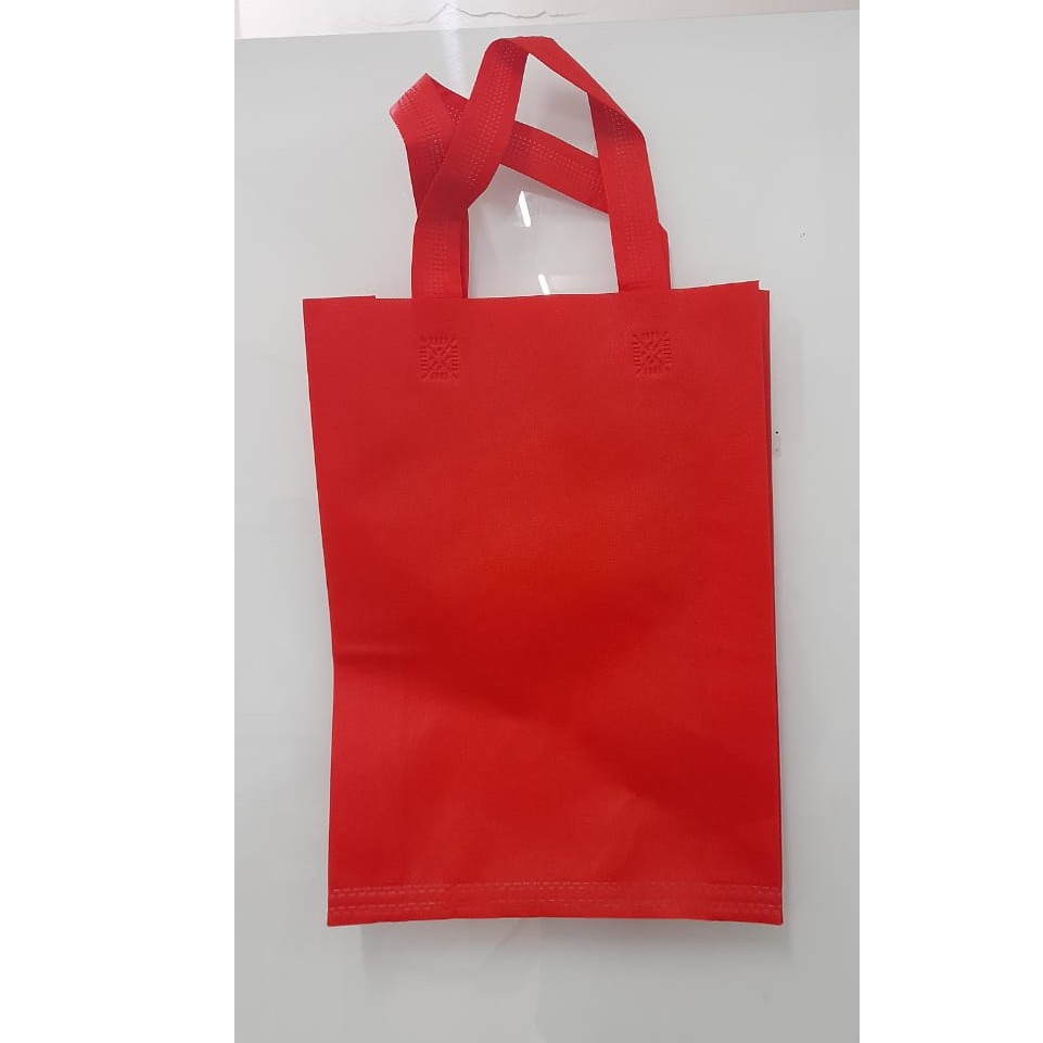 

(Lusin) Tas Press Spunbound Tali Goodie Bag Tas Belanja Warna Merah 25 cm x 35 cm