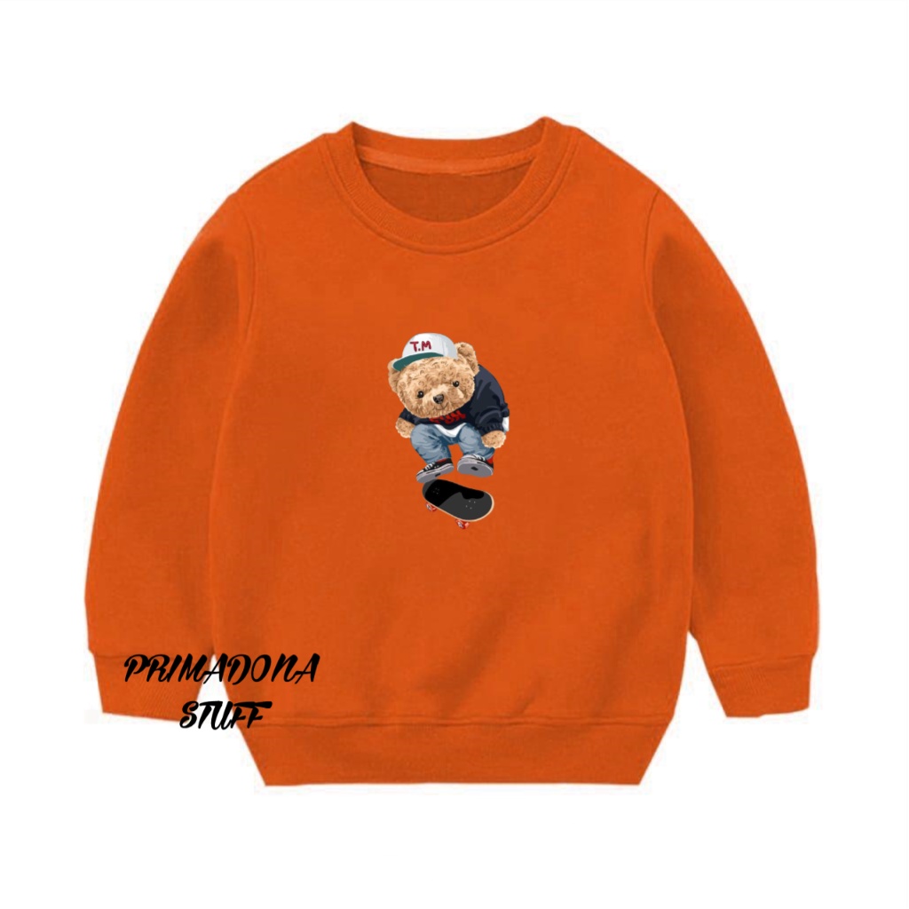 Crewneck sweater anak anak unisex cewe cowo sweater baby flece tebal  1 - 5tahun