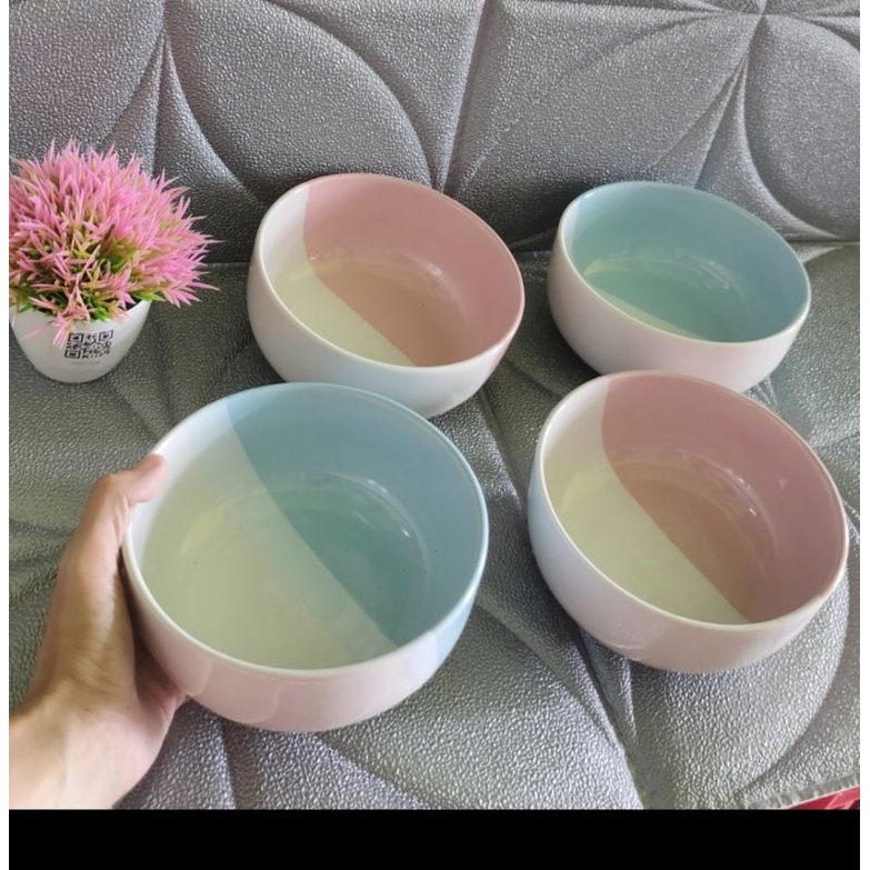 MANGKOK KERAMIK TWO TONE BULAT
