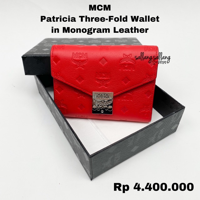 MCM Patricia Three Fold Wallet in Monogram Leather