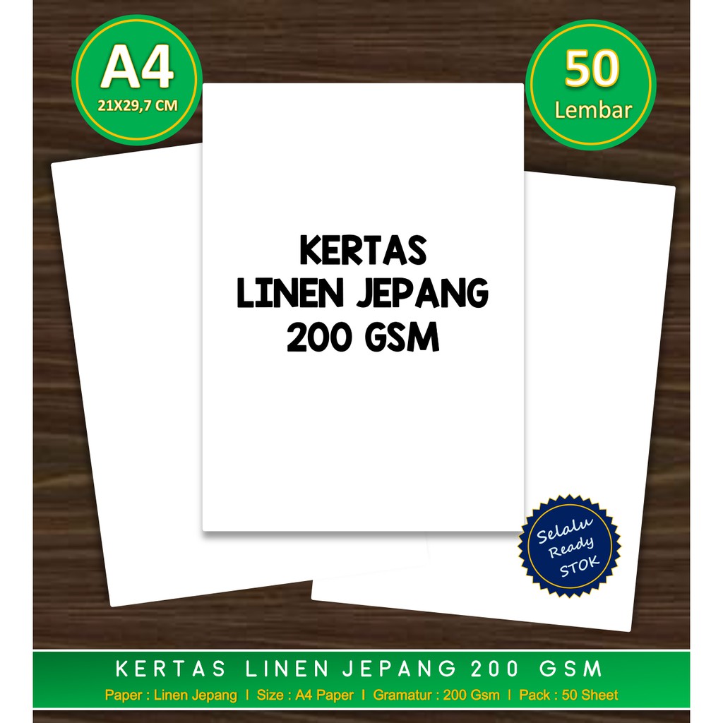 Kertas Linen Jepang Ukuran 2 Gsm 1 Pak Isi 50 Lembar Shopee Indonesia