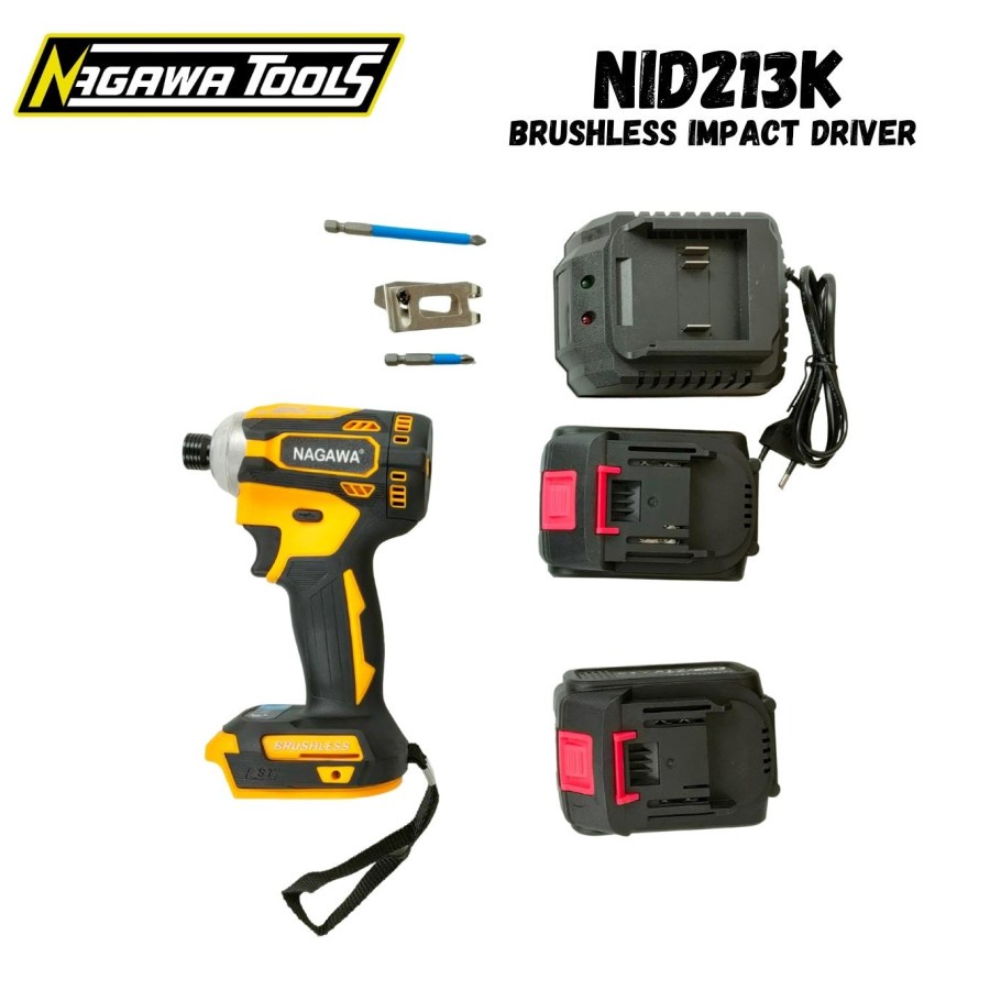 BRUSHLESS IMPACT DRIVER 21V NAGAWA NID213K SCREWDRIVER SET