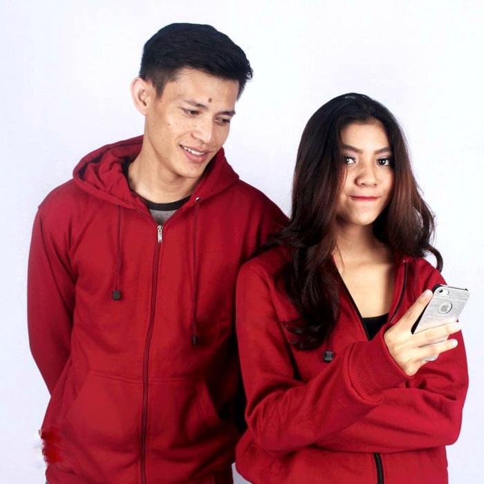 Jaket Couple Pria Wanita Polos Resleting Size L XL XXL - GMK