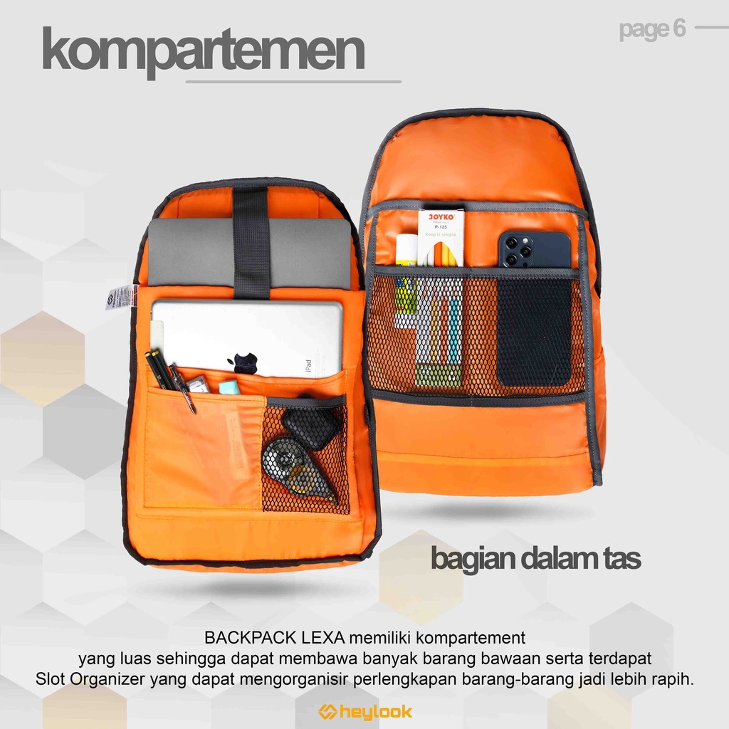 HEYLOOK Project - (Paket Hemat Pelajar) Backpack LEXA Tas Ransel Laptop Pria Wanita Tas Leptop 14-16 inch Tas Punggung Perempuan Tas Sekolah Tas Kuliah Tas Kerja Cowok Terbaru