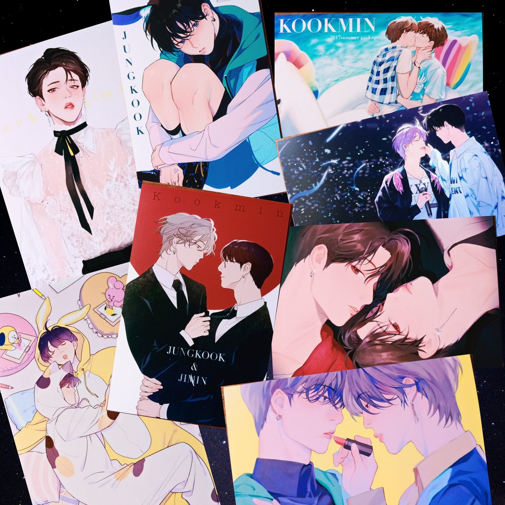 

BTS Postcard Fan Art Print Fanart Jungkook Jimin Kookmin JK Chimm