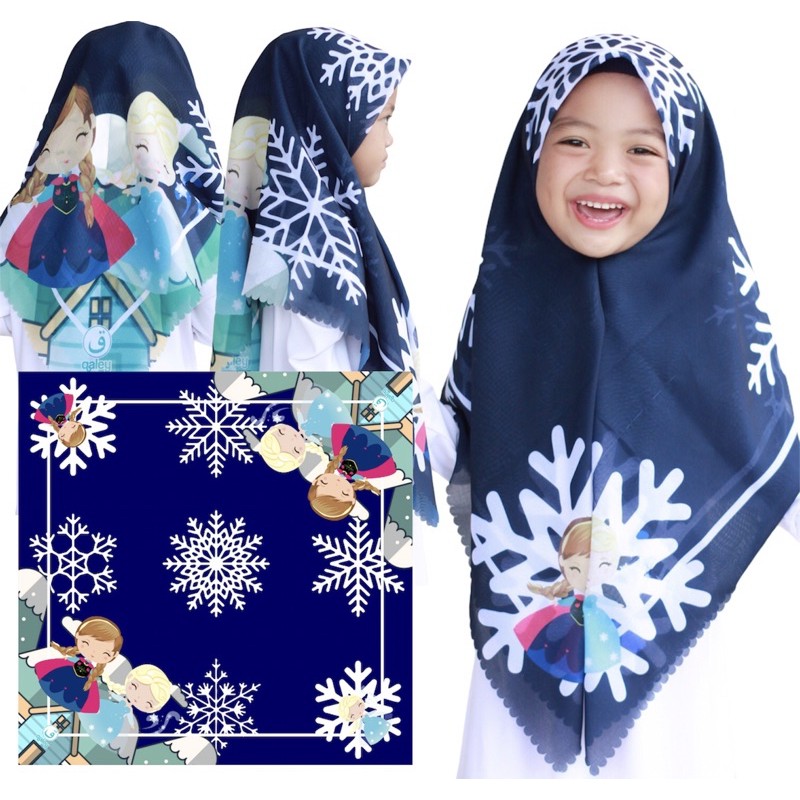 VOAL PRINTING ANAK MOTIF BABY FROZEN / HIJAB ANAK FROZEN / JILBAB FROZEN / KERUDUNG FROZEN