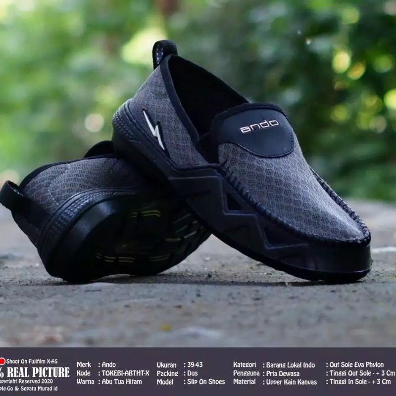 Sepatu Pria slip on Ando tokebi