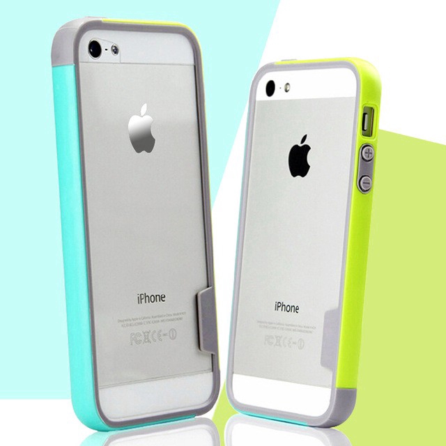 Bumper Case Bahan Karet Warna Ganda untuk iPhone 5S SE 2020 5 6 6s 7 8