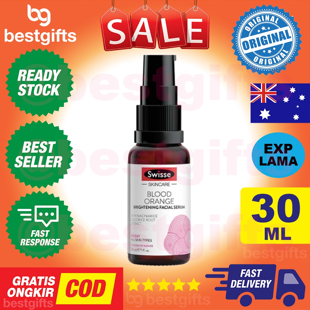 SWISSE SKINCARE BLOOD ORANGE BRIGHTENING FACIAL SERUM MELEMBABKAN SKIN BARRIER CARE KULIT CERAH 30 ML