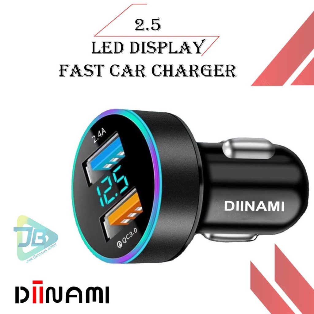 Batok Saver mobil Cashan mobil DIINAMI C15 dual usb 2.5amper LED display ORIGINAL kualitas fast Charger JB5801