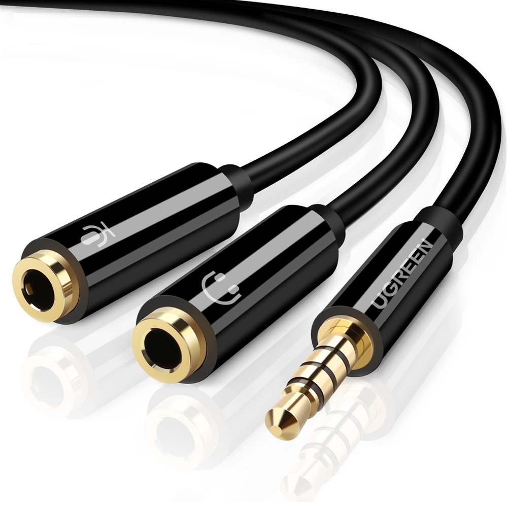 【Stok Produk di Indonesia】Ugreen Kabel Adapter Splitter Jack Audio 3.5mm Male Ke Female Untuk PS4 / Xbox