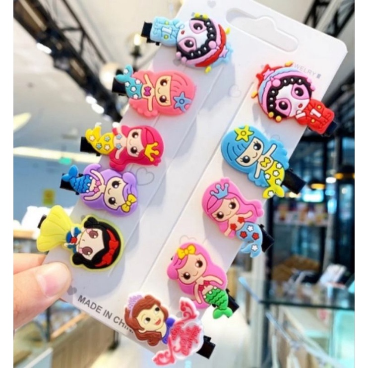 SMP99 - Jepit Rainbow isi 10 Pcs / Jepit Rambut Anak / Jepit rambut anak perempuan / Jepit rambut karakter / Jepit Rambut isi 10 PCS Motif Cartoon Dan Buah / Jepit Rambut Kekinian / Jepit Rambut Anak Lucu / Jepit Karet / Jepit Silikon
