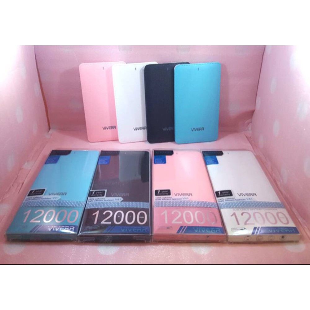 POWERBANK VIVER 12000 MAH ORI SLIM KULIT ASLI ORIGINAL