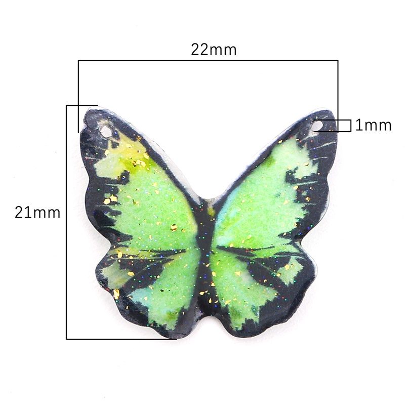 2pcs / Lot Cetakan Resin Bentuk Kupu-Kupu Bahan Silikon Ukuran 21x22mm Untuk Dekorasi Dinding Butterfly