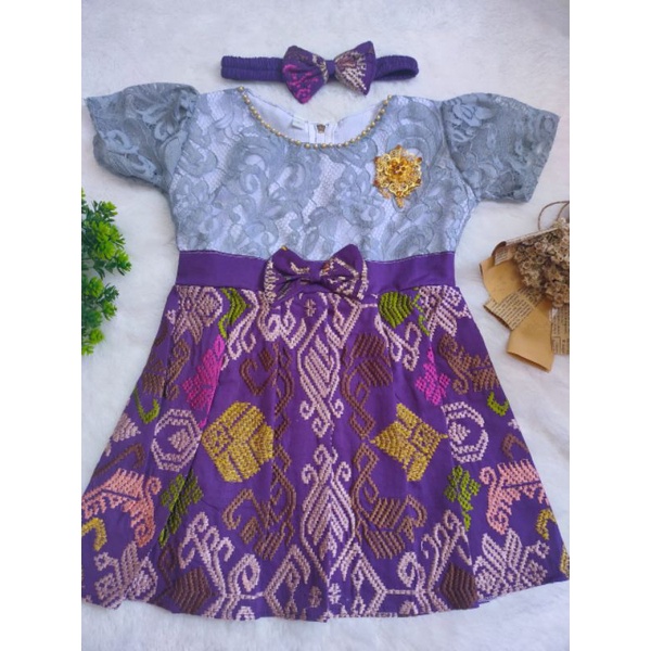 Dress Brokat isi Payet / Dres anak 0-1 tahun