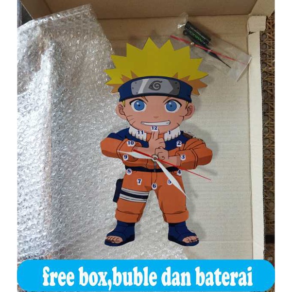 JAM DINDING KAYU KARAKTER NARUTO TERBARU MURAH PAJANGAN DINDING HIASAN DINDING CUSTOM UNIK