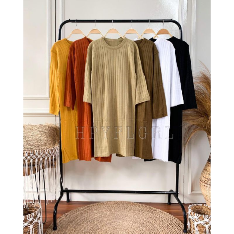 LONG TUNIK RAJUT / TUNIK RAJUT / TUNIK JUMBO