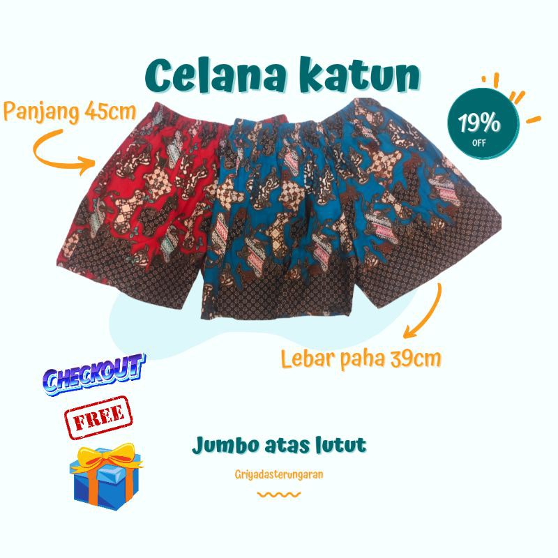 Celana Pendek Laki Laki Celana Katun Celana Kolor Pria Dewasa Batik Motif Ukuran Jumbo