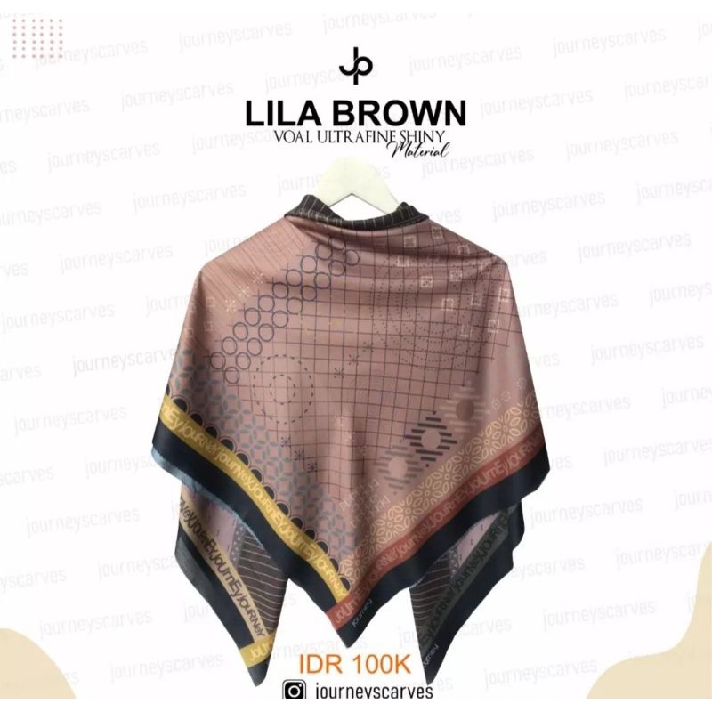 HIJAB SEGI EMPAT JOURNEY SCARVES LILA BROWN ORIGINAL