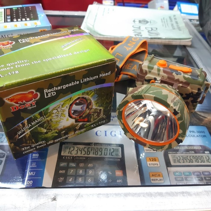 Senter Kepala Dony KL-178 Loreng Super Terang Led Kuning Dony 178