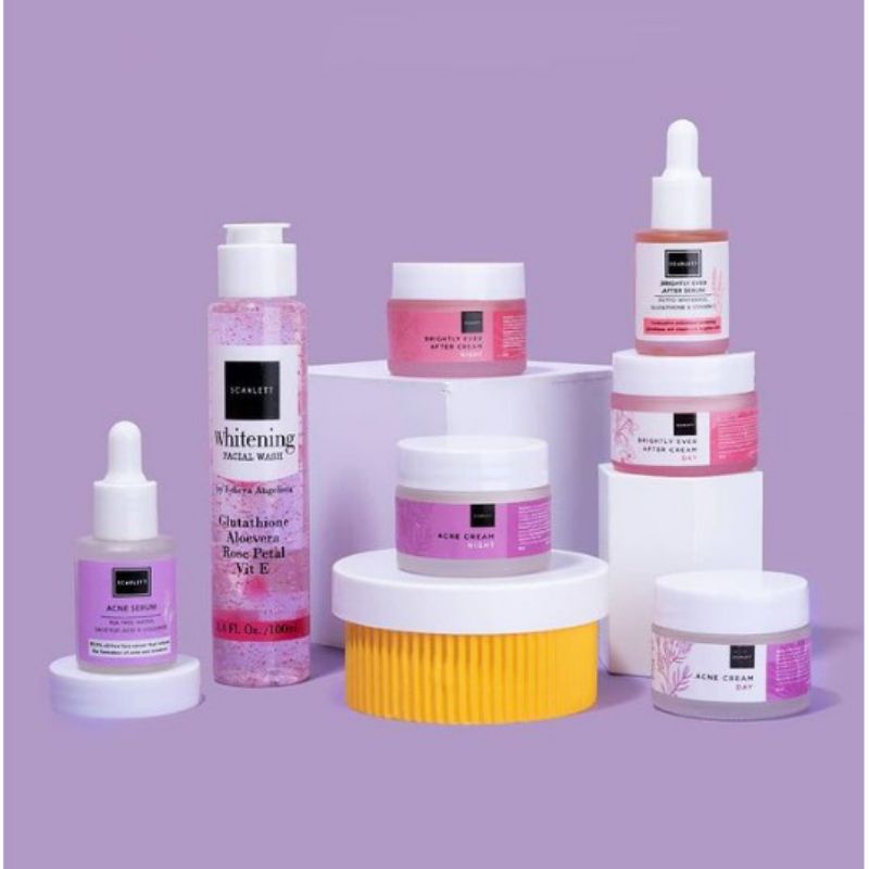 SCARLETT//CREAM SCARLET BRIGHT DAN ACNE(SIANG MALAM)BPOM