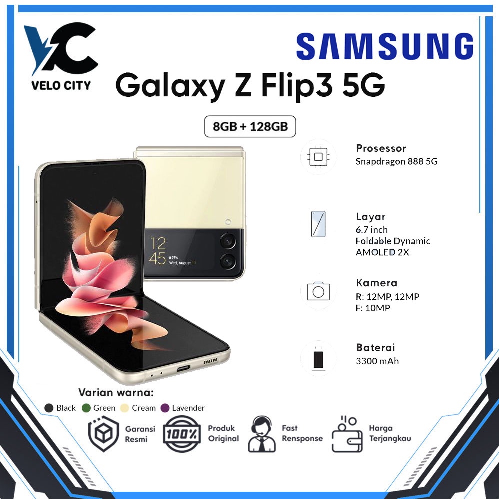 Samsung Galaxy Z Flip 3 5G 8/128GB 8/256GB 8GB Garansi Resmi SEIN