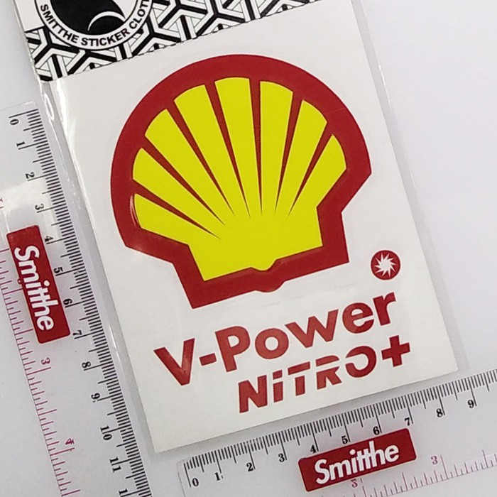 Stiker Shell V Power Nitro Logo Cutting Sticker untuk aksesoris Mobil Motor