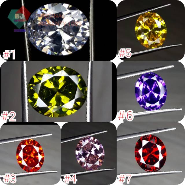A3 Quality 14mm-18mm Permata Oval cut Zirconia AAA Quality Original Grade Perbutir