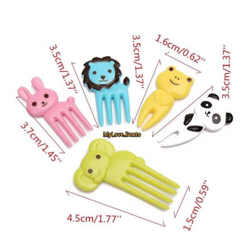 Set 10Pcs Garpu Buah Mini Tusukan Bento Karakter Lucu