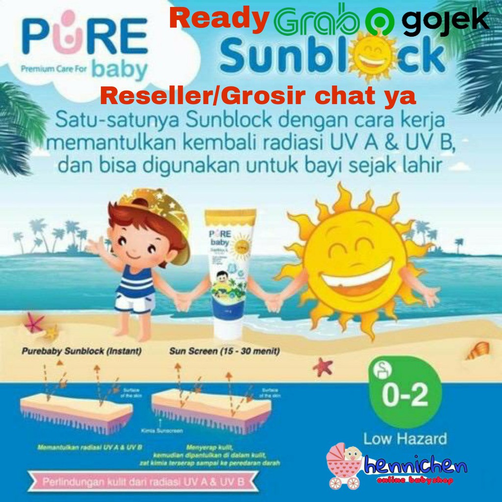 Pure BB Baby &amp; Kids Sun Block SPF25 100gr BPOM / Pure Baby Sunblock / Sun Skin