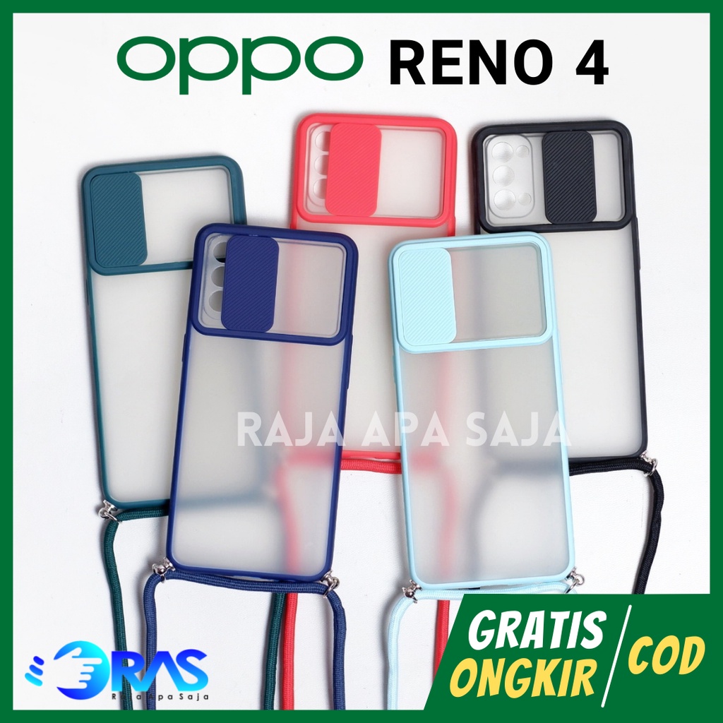 Soft Case Sling Case Tali OPPO RENO 4 RENO4 Silicon Casing Gantungan Lanyard Penutup Kamera Kesing