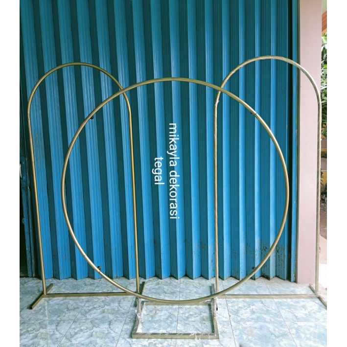 Lingkaran besi + 2 STANDING OVAL BESI / dekorasi Lamaran/dekorasi serbaguna/ring besi bulat Backdrop