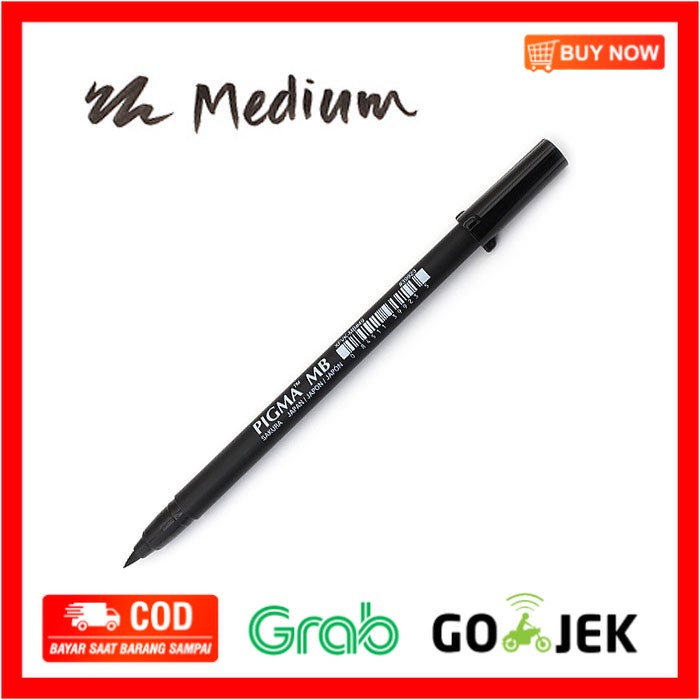 

(BISA COD) SAKURA Pigma Professional Brush Pen - Medium - Black