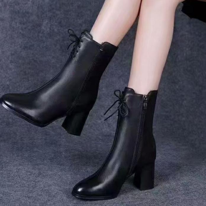 ANKLE BOOTS IMPORT B82 SEPATU HEELS ALA KOREA WANITA ZARA WINTER