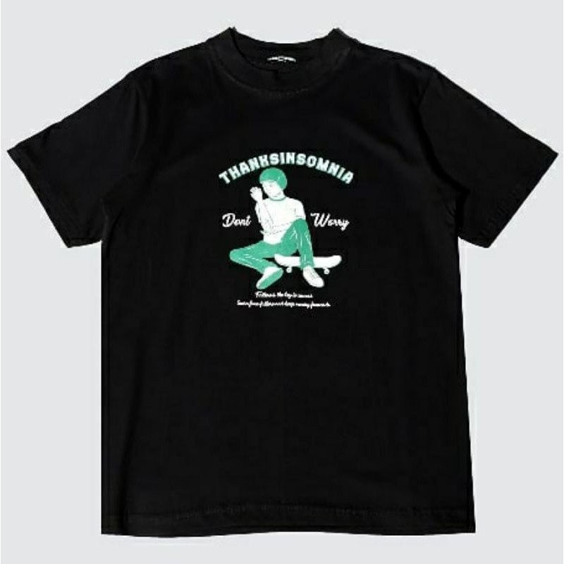 THANKSINSOMNIA TEES ZULEE BLACK T-shirt - M Kaos Original Jakcloth Keren