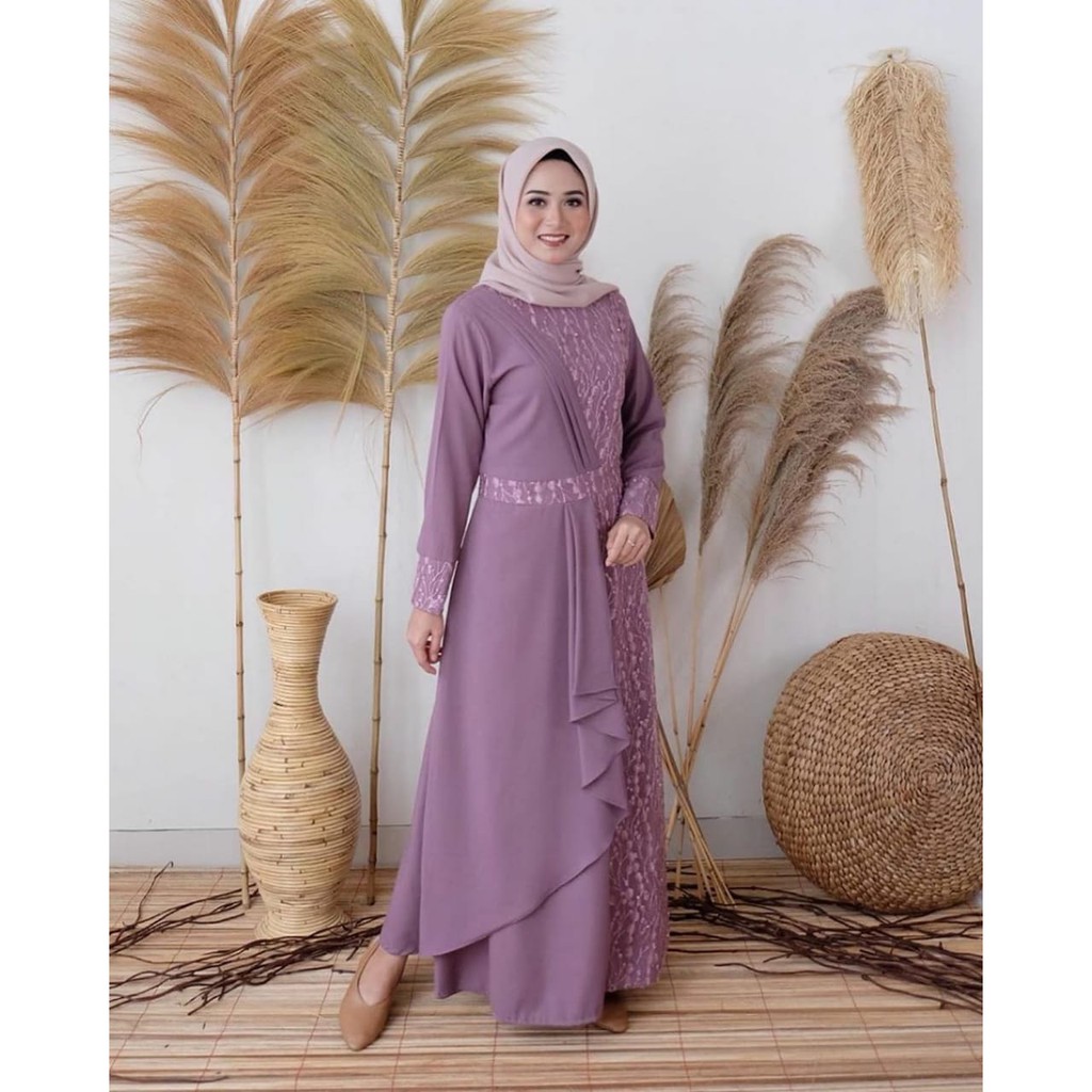 BELVINA DRESS WANITA MUSLIMAH / DRESS WANITA / CASUAL DRESS / DRESS LEBARAN-KONDANGAN / DRESKEKINIAN