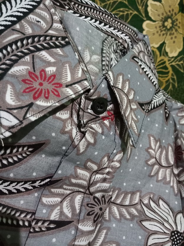 Kemeja Batik Pria Lengan Panjang Size M L Xl Xxl  Bswart Batik Hrb026 Kenongo Hem Panjang Padi