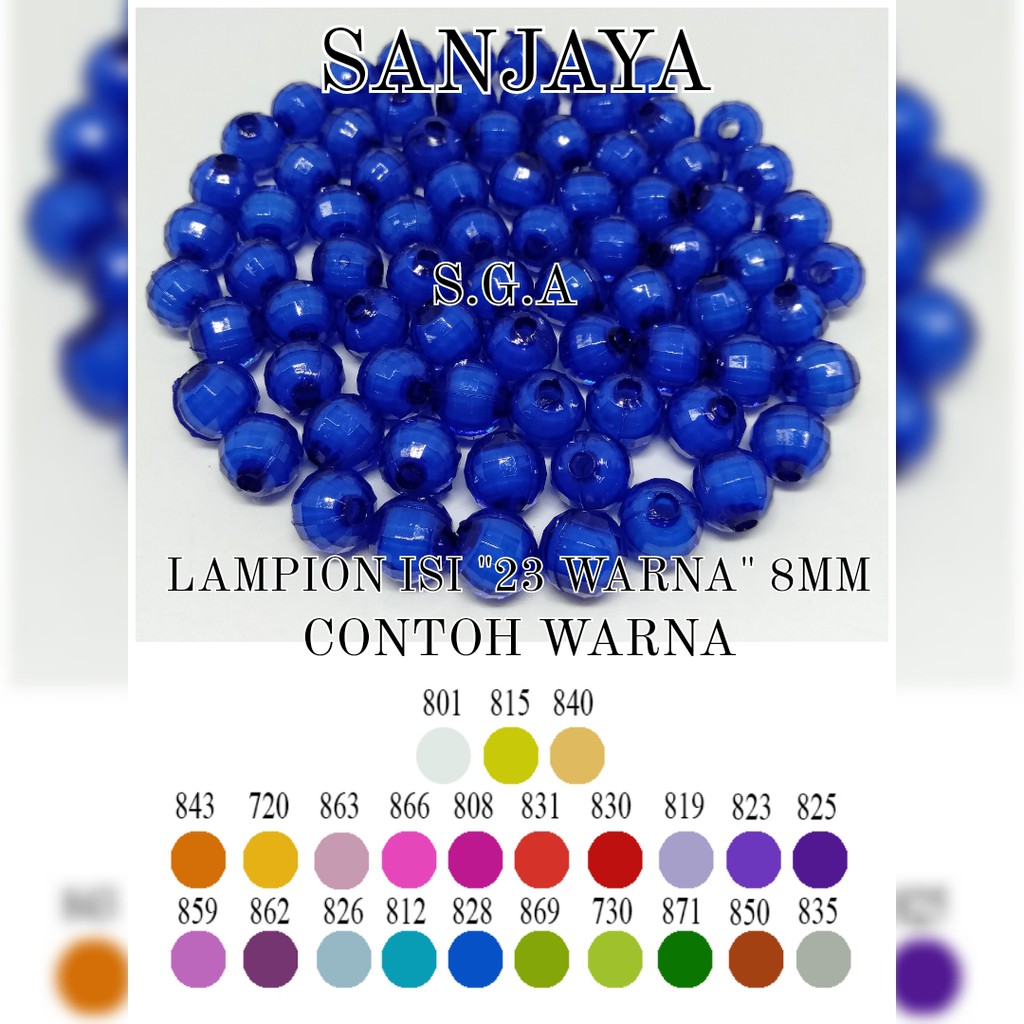 MANIK ISI / MOTE ISI / MANIK AKRILIK ISI BOLA DUNIA / MOTE AKRILIK ISI BOLA DUNIA / MANIK ISI LAMPION / MOTE AC ISI LAMPION 8MM