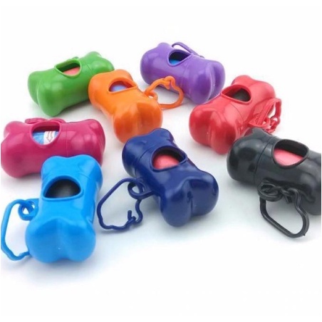 Tempat Pop Bag Dispenser Wadah Poop Bag Kecil Model Tulang Tempat Kantong Sampah Roll Kecil Boneka