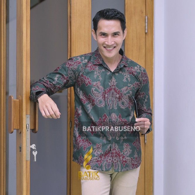 MEGA NAGA KEMEJA BATIK PRIA PRABUSENO SLIMFIT LENGAN PANJANG MODERN PREMIUM ORIGINAL