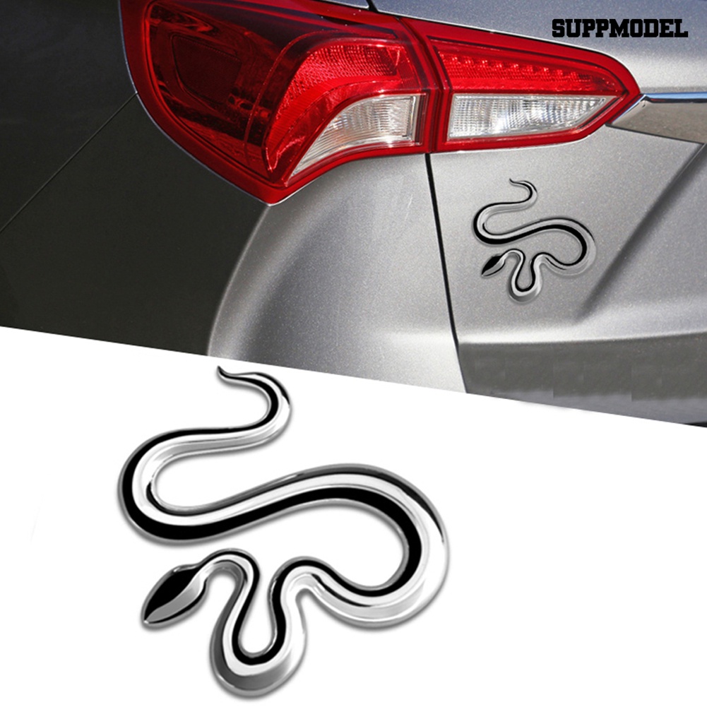 Stiker Emblem Bentuk Ular Bahan Zinc Alloy Untuk Dekorasi Mobil