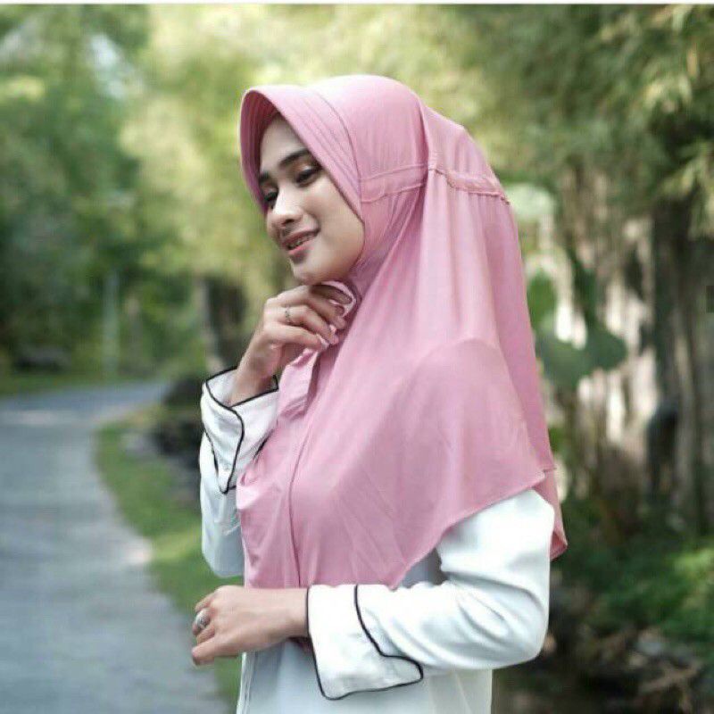 Kerudung Serut Jersey Polos / jilbab serut praktis