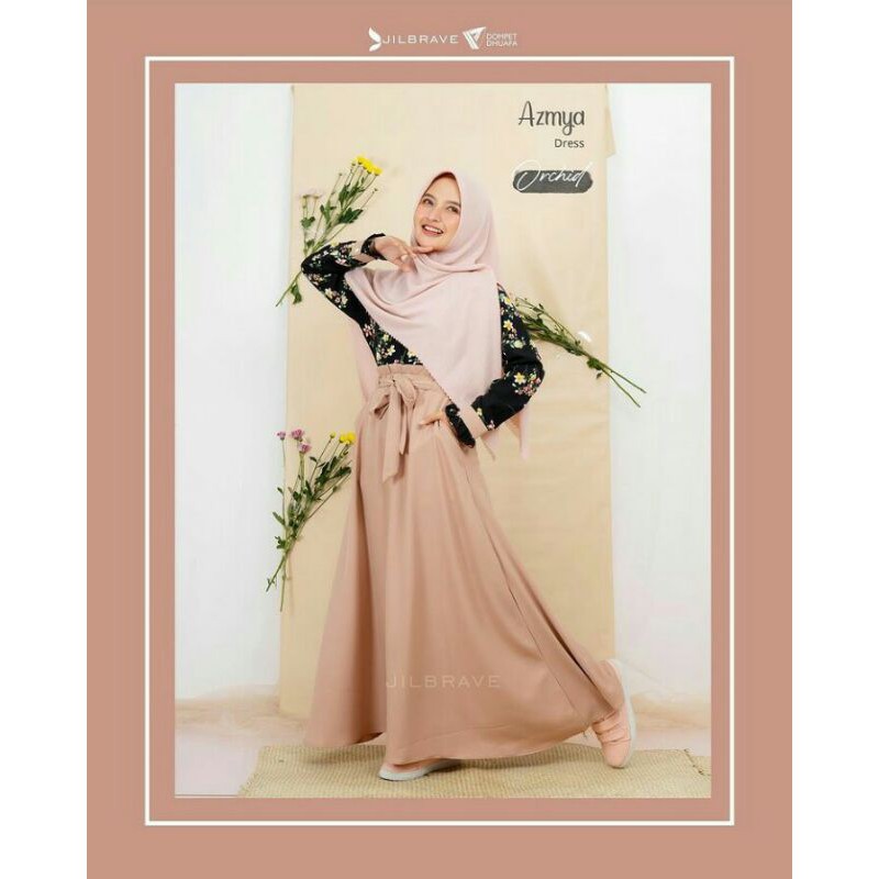 Dress Jilbrave Size S Motif Bunga Bunga