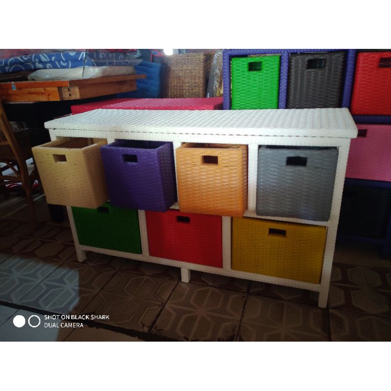 Lemari Bufet Rotan Sintetis bisa GOJEK GRAB