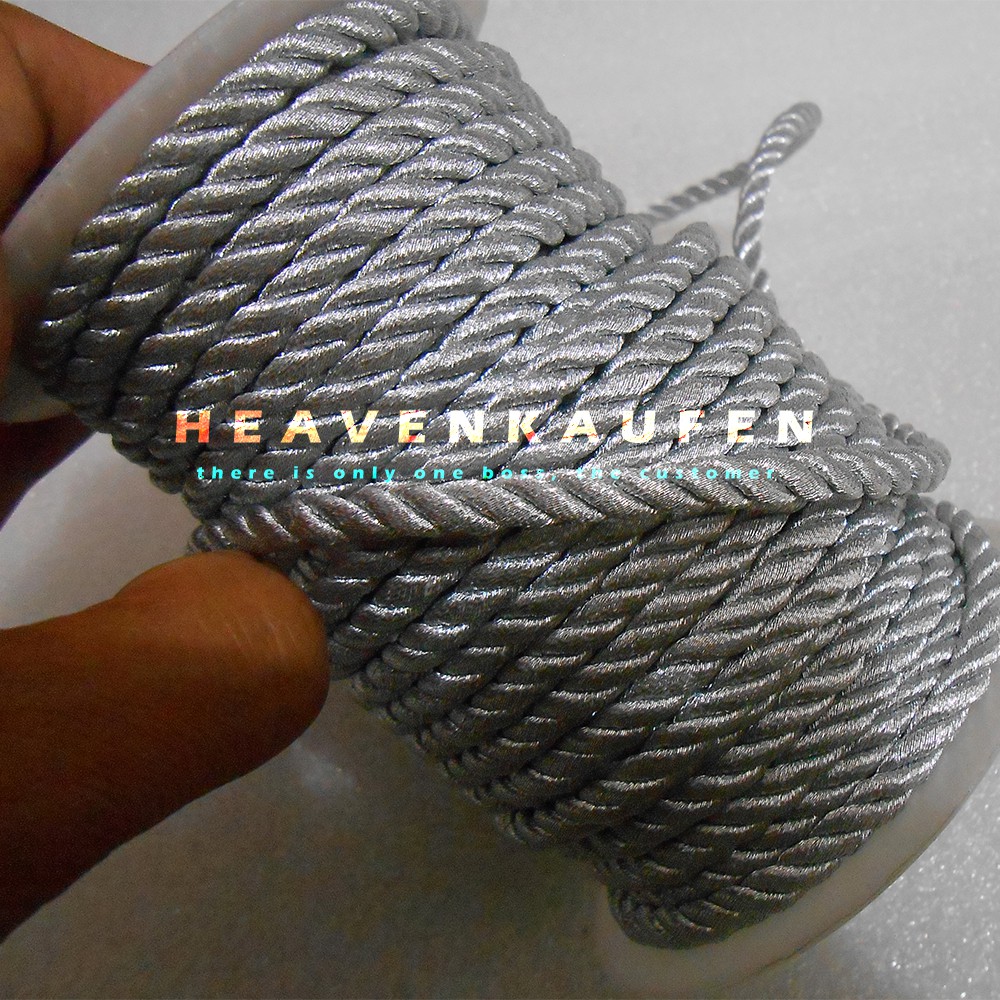 Tali Silver / Tali Kur Tambang Silver 6 mm Meteran Untuk Tali Gorden Dll