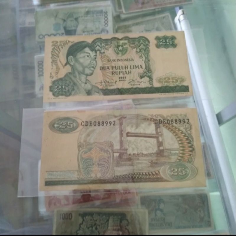 uang kuno 25 rupiah soedirman 1968 asli