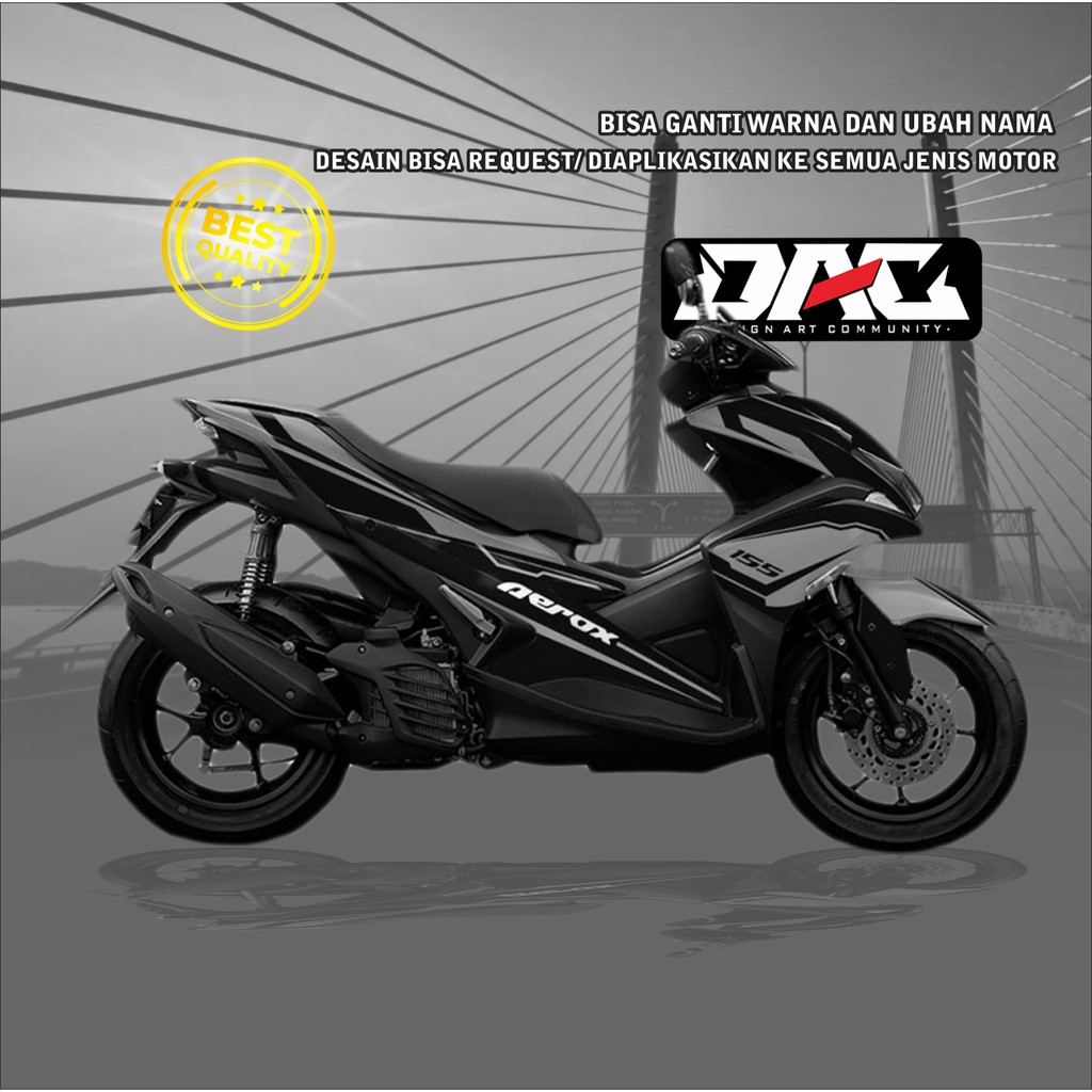 Sticker decal full body Aerox hitam abu