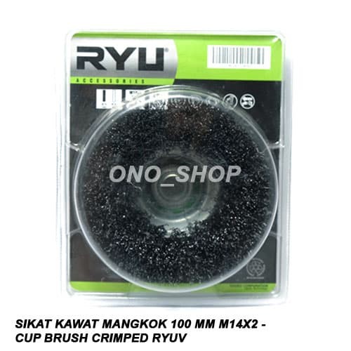 Cup Brush Crimped RYU - Sikat Kawat Mangkok 100 mm M14x2