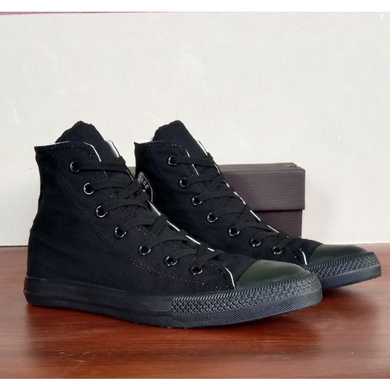 (free box converse)sepatu converse all star classic high full black all star classic tinggi hitam polos