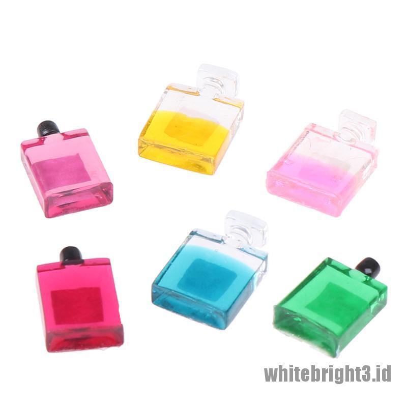 (white3) 6 Botol Parfum Miniatur Skala 1: 12 Untuk Dekorasi Rumah Boneka